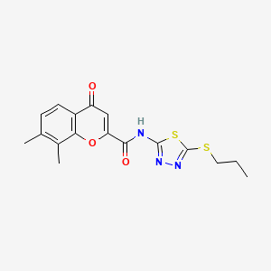 7,8-dimethyl-4-oxo-N-[5-(propylsulfanyl)-1,3,4-thiadiazol-2-yl]-4H-chromene-2-carboxamide