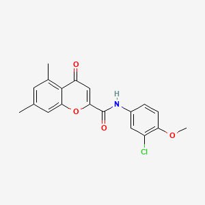 molecular formula C19H16ClNO4 B11400418 N-(3-chloro-4-methoxyphenyl)-5,7-dimethyl-4-oxo-4H-chromene-2-carboxamide 