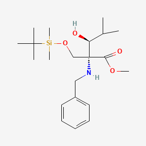 Methyl (2R,3S)-2-Benzylamino-2-(t-butyldimethylsilyloxymethyl)-3-hydroxy-4-methylpentanoate