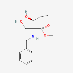 molecular formula C₁₅H₂₃NO₄ B1140043 Methyl (2R,3S)-2-benzylamino-3-hydroxy-2-hydroxymethyl-4-methylpentanoate CAS No. 145451-91-8