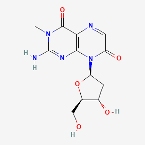 molecular formula C₁₂H₁₅N₅O₅ B1140044 3-Methyl-8-(2-deoxy-b-D-ribofuranosyl)isoxanthopterin CAS No. 170379-51-8