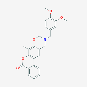 10-(3,4-dimethoxybenzyl)-7-methyl-10,11-dihydro-5H,9H-benzo[3,4]chromeno[6,7-e][1,3]oxazin-5-one