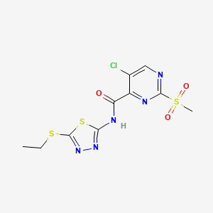 5-chloro-N-[5-(ethylsulfanyl)-1,3,4-thiadiazol-2-yl]-2-(methylsulfonyl)pyrimidine-4-carboxamide