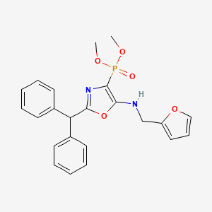 molecular formula C23H23N2O5P B11400486 Dimethyl {2-(diphenylmethyl)-5-[(furan-2-ylmethyl)amino]-1,3-oxazol-4-yl}phosphonate 