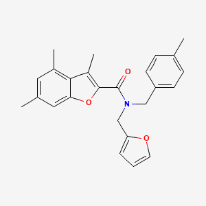 N-(furan-2-ylmethyl)-3,4,6-trimethyl-N-(4-methylbenzyl)-1-benzofuran-2-carboxamide