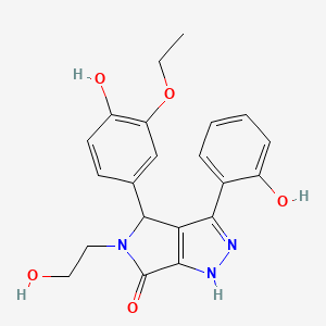 molecular formula C21H21N3O5 B11400510 4-(3-ethoxy-4-hydroxyphenyl)-5-(2-hydroxyethyl)-3-(2-hydroxyphenyl)-4,5-dihydropyrrolo[3,4-c]pyrazol-6(1H)-one 