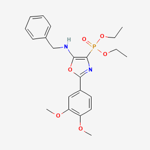 molecular formula C22H27N2O6P B11400522 Diethyl [5-(benzylamino)-2-(3,4-dimethoxyphenyl)-1,3-oxazol-4-yl]phosphonate 