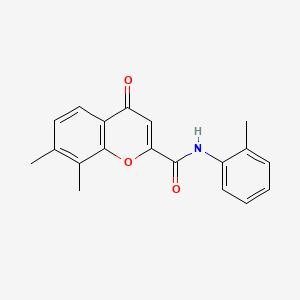 molecular formula C19H17NO3 B11400524 7,8-dimethyl-N-(2-methylphenyl)-4-oxo-4H-chromene-2-carboxamide 