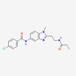 4-chloro-N-{1-methyl-2-[2-(propanoylamino)ethyl]-1H-benzimidazol-5-yl}benzamide