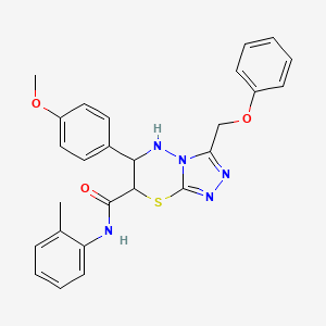 6-(4-methoxyphenyl)-N-(2-methylphenyl)-3-(phenoxymethyl)-6,7-dihydro-5H-[1,2,4]triazolo[3,4-b][1,3,4]thiadiazine-7-carboxamide