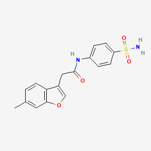 molecular formula C17H16N2O4S B11400536 2-(6-methyl-1-benzofuran-3-yl)-N-(4-sulfamoylphenyl)acetamide 