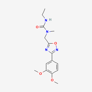 molecular formula C15H20N4O4 B11400564 1-{[3-(3,4-Dimethoxyphenyl)-1,2,4-oxadiazol-5-yl]methyl}-3-ethyl-1-methylurea 