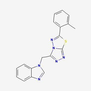 1-{[6-(2-methylphenyl)[1,2,4]triazolo[3,4-b][1,3,4]thiadiazol-3-yl]methyl}-1H-benzimidazole