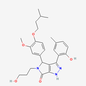 3-(2-hydroxy-5-methylphenyl)-5-(3-hydroxypropyl)-4-[4-(isopentyloxy)-3-methoxyphenyl]-4,5-dihydropyrrolo[3,4-c]pyrazol-6(1H)-one