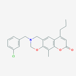 3-(3-chlorobenzyl)-10-methyl-6-propyl-3,4-dihydro-2H,8H-chromeno[6,7-e][1,3]oxazin-8-one