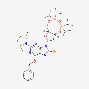 molecular formula C₃₅H₅₈BrN₅O₅Si₄ B1140061 6-(Benzyloxy)-8-bromo-2-(2,2,5,5-tetramethyl-1,2,5-azadisilolidin-1-yl)-9-[(6aR,8R,9aR)-2,2,4,4-tetra(propan-2-yl)tetrahydro-2H,4H,6H-furo[3,2-f][1,3,5,2,4]trioxadisilocin-8-yl]-9H-purine CAS No. 328394-28-1