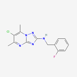 6-chloro-N-[(2-fluorophenyl)methyl]-5,7-dimethyl-[1,2,4]triazolo[1,5-a]pyrimidin-2-amine