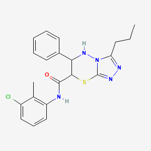 molecular formula C21H22ClN5OS B11400657 N-(3-chloro-2-methylphenyl)-6-phenyl-3-propyl-6,7-dihydro-5H-[1,2,4]triazolo[3,4-b][1,3,4]thiadiazine-7-carboxamide 