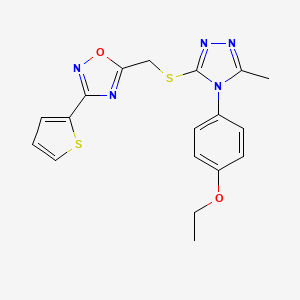 5-({[4-(4-ethoxyphenyl)-5-methyl-4H-1,2,4-triazol-3-yl]sulfanyl}methyl)-3-(thiophen-2-yl)-1,2,4-oxadiazole