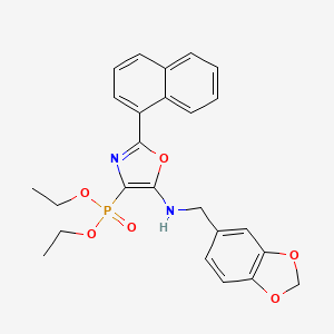 Diethyl {5-[(1,3-benzodioxol-5-ylmethyl)amino]-2-(naphthalen-1-yl)-1,3-oxazol-4-yl}phosphonate