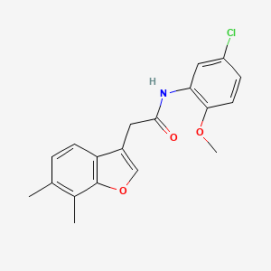 molecular formula C19H18ClNO3 B11400700 N-(5-chloro-2-methoxyphenyl)-2-(6,7-dimethyl-1-benzofuran-3-yl)acetamide 