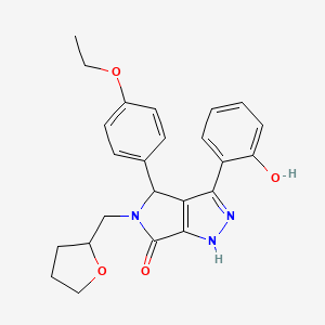 molecular formula C24H25N3O4 B11400720 4-(4-ethoxyphenyl)-3-(2-hydroxyphenyl)-5-(tetrahydrofuran-2-ylmethyl)-4,5-dihydropyrrolo[3,4-c]pyrazol-6(1H)-one 