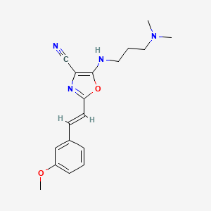 5-{[3-(dimethylamino)propyl]amino}-2-[(E)-2-(3-methoxyphenyl)ethenyl]-1,3-oxazole-4-carbonitrile