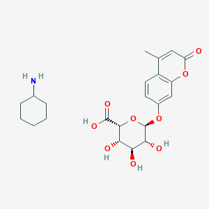 molecular formula C₂₂H₂₉NO₉ B1140079 4-甲基伞形酮-α-L-艾杜吡喃糖醛酸环己铵盐 CAS No. 66895-33-8