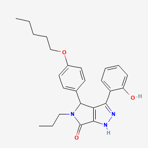 molecular formula C25H29N3O3 B11400796 3-(2-hydroxyphenyl)-4-[4-(pentyloxy)phenyl]-5-propyl-4,5-dihydropyrrolo[3,4-c]pyrazol-6(1H)-one 