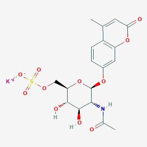 B1140080 4-Methylumbelliferyl 2-acetamido-2-deoxy-6-O-sulfo-b-D-glucopyranoside potassium salt CAS No. 210357-38-3