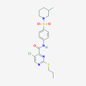 5-chloro-N-{4-[(3-methylpiperidin-1-yl)sulfonyl]phenyl}-2-(propylsulfanyl)pyrimidine-4-carboxamide