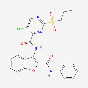 5-chloro-N-[2-(phenylcarbamoyl)-1-benzofuran-3-yl]-2-(propylsulfonyl)pyrimidine-4-carboxamide