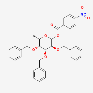 molecular formula C₃₄H₃₃NO₈ B1140083 2,3,4-三-O-苄基-1-O-(4-硝基苯甲酰)-L-岩藻糖吡喃糖 CAS No. 151909-88-5
