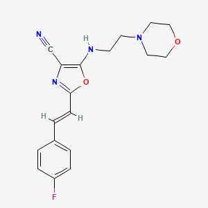 2-[(E)-2-(4-fluorophenyl)ethenyl]-5-{[2-(morpholin-4-yl)ethyl]amino}-1,3-oxazole-4-carbonitrile