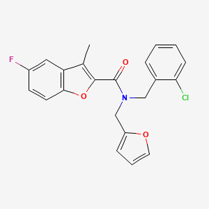 N-(2-chlorobenzyl)-5-fluoro-N-(furan-2-ylmethyl)-3-methyl-1-benzofuran-2-carboxamide