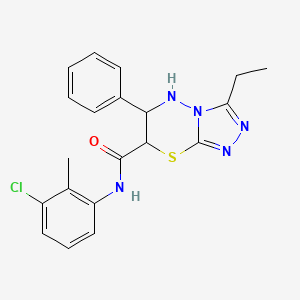 molecular formula C20H20ClN5OS B11400877 N-(3-chloro-2-methylphenyl)-3-ethyl-6-phenyl-6,7-dihydro-5H-[1,2,4]triazolo[3,4-b][1,3,4]thiadiazine-7-carboxamide 