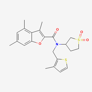 N-(1,1-dioxidotetrahydrothiophen-3-yl)-3,4,6-trimethyl-N-[(3-methylthiophen-2-yl)methyl]-1-benzofuran-2-carboxamide