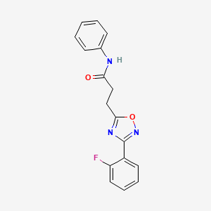 molecular formula C17H14FN3O2 B11400895 3-[3-(2-fluorophenyl)-1,2,4-oxadiazol-5-yl]-N-phenylpropanamide 