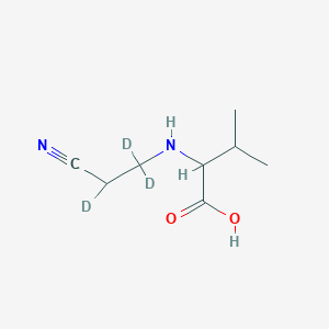 molecular formula C₈H₁₁D₃N₂O₂ B1140093 N-(2-氰乙基-(1,1,2-d3))缬氨酸 CAS No. 160210-22-0