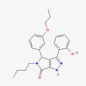 molecular formula C24H27N3O3 B11400930 5-butyl-3-(2-hydroxyphenyl)-4-(3-propoxyphenyl)-4,5-dihydropyrrolo[3,4-c]pyrazol-6(1H)-one 