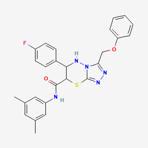 molecular formula C26H24FN5O2S B11400942 N-(3,5-dimethylphenyl)-6-(4-fluorophenyl)-3-(phenoxymethyl)-6,7-dihydro-5H-[1,2,4]triazolo[3,4-b][1,3,4]thiadiazine-7-carboxamide 