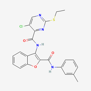 5-chloro-2-(ethylsulfanyl)-N-{2-[(3-methylphenyl)carbamoyl]-1-benzofuran-3-yl}pyrimidine-4-carboxamide