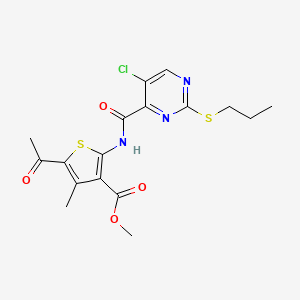 Methyl 5-acetyl-2-({[5-chloro-2-(propylsulfanyl)pyrimidin-4-yl]carbonyl}amino)-4-methylthiophene-3-carboxylate