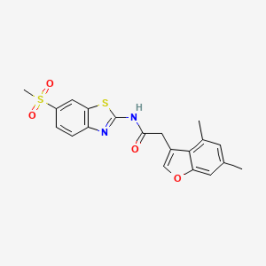 2-(4,6-dimethyl-1-benzofuran-3-yl)-N-[6-(methylsulfonyl)-1,3-benzothiazol-2-yl]acetamide