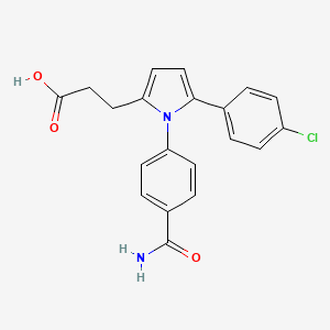 3-[1-(4-carbamoylphenyl)-5-(4-chlorophenyl)-1H-pyrrol-2-yl]propanoic acid