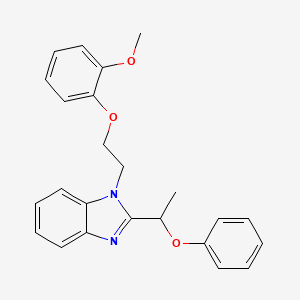 molecular formula C24H24N2O3 B11400975 1-[2-(2-methoxyphenoxy)ethyl]-2-(1-phenoxyethyl)-1H-benzimidazole 