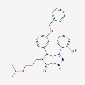 4-[3-(benzyloxy)phenyl]-3-(2-hydroxyphenyl)-5-[3-(propan-2-yloxy)propyl]-4,5-dihydropyrrolo[3,4-c]pyrazol-6(1H)-one