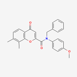 molecular formula C26H23NO4 B11400987 N-benzyl-N-(4-methoxyphenyl)-7,8-dimethyl-4-oxo-4H-chromene-2-carboxamide 