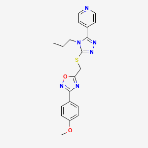 4-[5-({[3-(4-methoxyphenyl)-1,2,4-oxadiazol-5-yl]methyl}sulfanyl)-4-propyl-4H-1,2,4-triazol-3-yl]pyridine