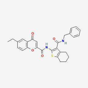 N-[3-(benzylcarbamoyl)-4,5,6,7-tetrahydro-1-benzothiophen-2-yl]-6-ethyl-4-oxo-4H-chromene-2-carboxamide